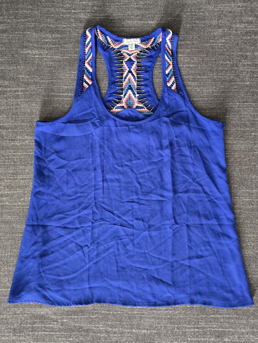 Eyeshadow Women's Blue Sleeveless Boho Tank Top
